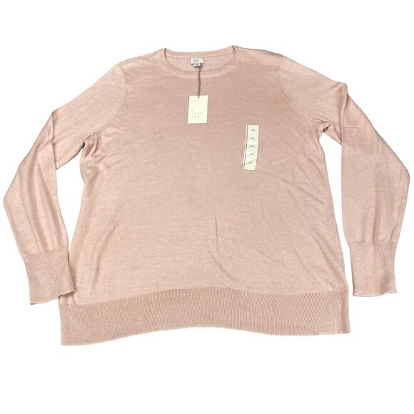A New Day Sweater Women 2XL Pink Knitted Nylon Long Sleeve Pullover - Picture 11 of 14